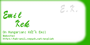 emil kek business card